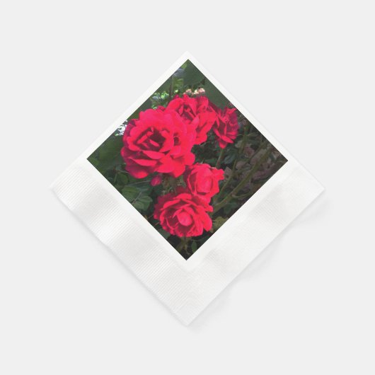 Rote Rosen blühen Serviette (Ecke)