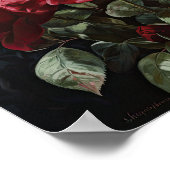 Rote Rosen Blume Art Print Poster (Ecke)