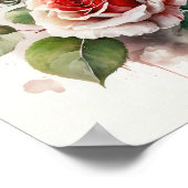 Rote Rosen Blume Art Print Poster (Ecke)