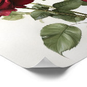 Rote Rosen Blume Art Print Poster (Ecke)