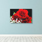 Rote Rosen Blume Canvas drucken Leinwanddruck (Insitu (Holzboden))