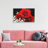Rote Rosen Blume Canvas drucken Leinwanddruck (Insitu (Wohnzimmer))