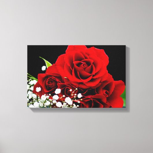 Rote Rosen Blume Canvas drucken Leinwanddruck (Vorderseite)