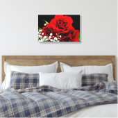 Rote Rosen Blume Canvas drucken Leinwanddruck (Insitu (Schlafzimmer))