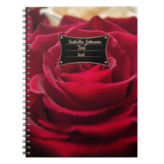 Rote Rosen Blume florale romantische Natur botanis Notizblock (Vorderseite)