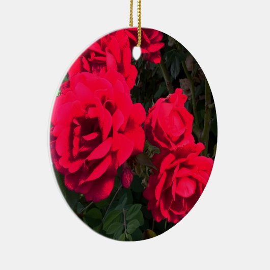 Rote Rosen Blume Keramik Ornament (Rechts)