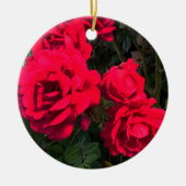 Rote Rosen Blume Keramik Ornament (Vorne)