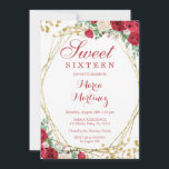 rote Rosen Blume Sweet 16. Geburtstagseinladung Einladung<br><div class="desc">rote Rosen Blume Sweet 16. Geburtstagseinladung</div>