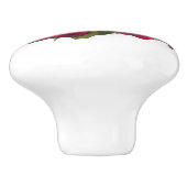 Rote Rosen Blume Türknopf Keramikknauf (Seitenansicht)