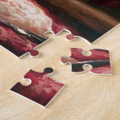 Rote Rosen Blume Vintag Art Puzzle (Seite)