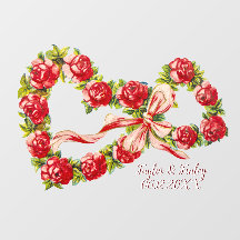 Rote Rosen Blumen Herz Kranz Elegant Süß Vintage