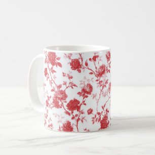 Rote Rosen Blumen Kaffeetasse