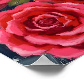 Rote Rosen Blumenbemalung Poster (Ecke)