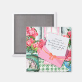 Rote Rosen Blumenbriefumschlag Muttertag Magnet (Vorderseite/Rückseite)