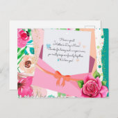 Rote Rosen Blumenbriefumschlag Muttertag Postkarte (Vorne/Hinten)