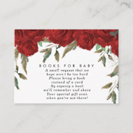 Rote Rosen Blumenbücher für Babybuchanfragen Begleitkarte