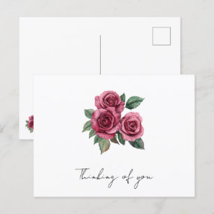 Rote Rosen Blumendenken Postkarte