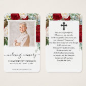 Rote Rosen Blumengebäck Beileid Beerdigung Gebet (Vorne & Hinten)