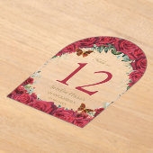 Rote Rosen Blumengoldquinceñera 16 Tischnummern (Ablage )