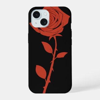 Rote Rosen-Blumenhüllen iPhone 15 Hülle