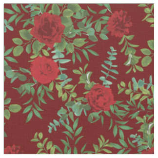 Rote Rosen Blumenkohl-Blume Stoff