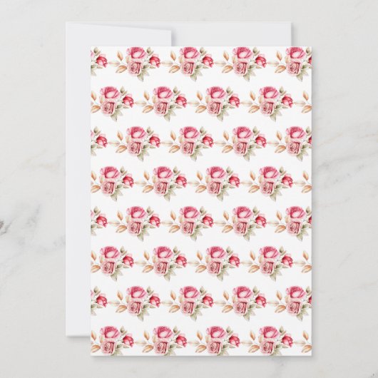 Rote Rosen Blumenkohl Brautparty Einladung (Rückseite)
