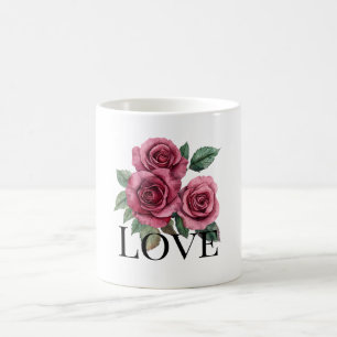 Rote Rosen Blumenkohl Liebe Kaffeetasse
