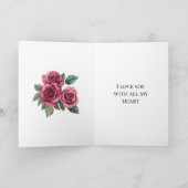 Rote Rosen Blumenkohl Liebe Karte (Innenseite)