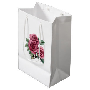 Rote Rosen Blumenkohl Liebe Mittlere Geschenktüte