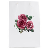 Rote Rosen Blumenkohl Liebe Mittlere Geschenktüte (Vorderseite)