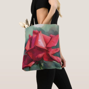 Rote-Rosen-Blumenkunst-Tasche Tasche