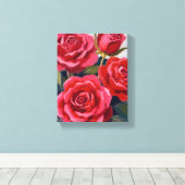 Rote Rosen Blumenmalerei Leinwanddruck (Insitu (Holzboden))