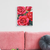 Rote Rosen Blumenmalerei Leinwanddruck (Insitu (Wohnzimmer))