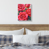 Rote Rosen Blumenmalerei Leinwanddruck (Insitu (Schlafzimmer))