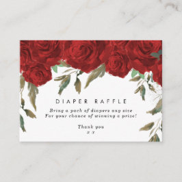 rote Rosen Blumenmuster Faltschachtel Begleitkarte