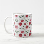 Rote Rosen Blumenmuster Kaffeetasse (Links)