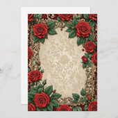 Rote Rosen Blumenparkett-Hochzeit Einladung (Vorne/Hinten)
