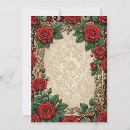 Rote Rosen Blumenparkett-Hochzeit Einladung