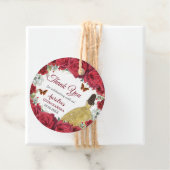 Rote Rosen Blumenschmetterlinge Prinzessin Gelbes Geschenkanhänger (Beispiel)