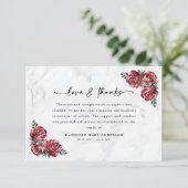 Rote Rosen Blumenschrift Beerdigung Dankeskarte (Stehend Vorderseite)