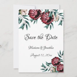 Rote Rosen Blumenschrift Elegant Save The Date