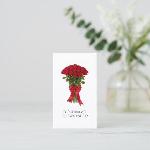 Rote Rosen Blumenstrauß Florist Geschäftskarten Visitenkarte