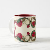 Rote Rosen-BlumenTasse Zweifarbige Tasse (Vorderseite Links)