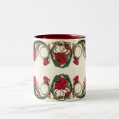 Rote Rosen-BlumenTasse Zweifarbige Tasse (Mittel)