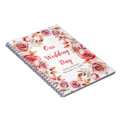 Rote Rosen Blumenzettel Notizblock (Rechte Seite)