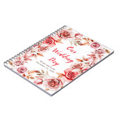 Rote Rosen Blumenzettel Notizblock (Linke Seite)