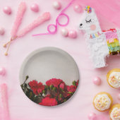 Rote Rosen Blüten blühende, helle Blume Flora Pappteller (Party)