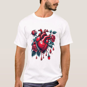 Rote Rosen Blutendes Herz Herzschmerz goh Kunst T-Shirt
