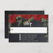 rote Rosen boho blumenehe rsvp Antwortkarte (Vorne/Hinten)
