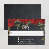 rote Rosen boho blumenehe rsvp Antwortkarte Karte (Vorne/Hinten)